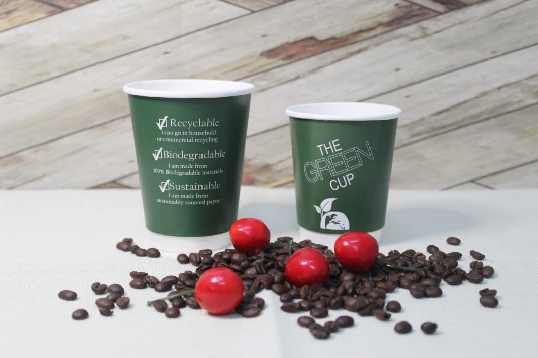 Hot Sales Water Based Ink Plastic Free Printed Kraft Paper Cup Coffee for Hot Drink