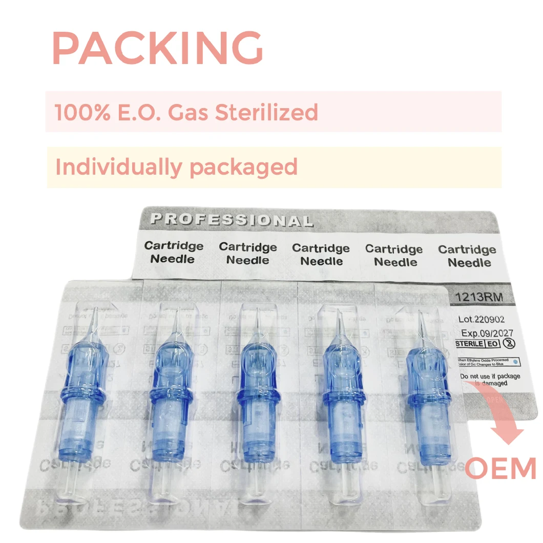 Newest 20PCS Disposable Safety E. O. Gas Sterilized Round Liner Tattoo Needles Cartridges for Tattoo Body Art