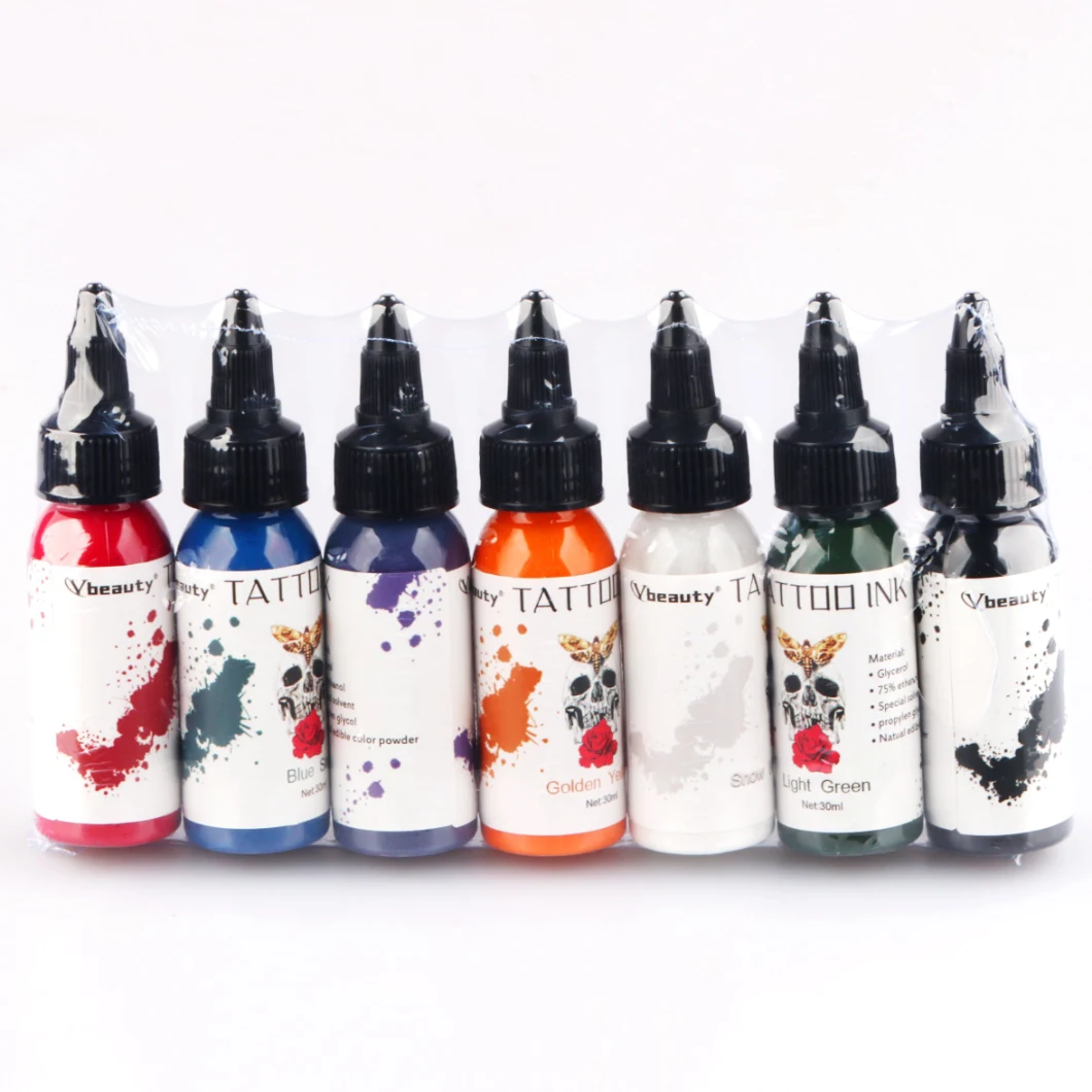 Tuffking 7 Colors Natural Plant Tattoo Ink 30ml Tattoo Pigments